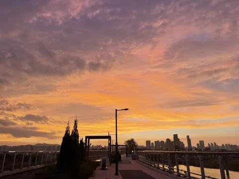 Sunset in the evening. Stock Photos