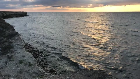 Sunset evening sea waves Stock Footage 156511598