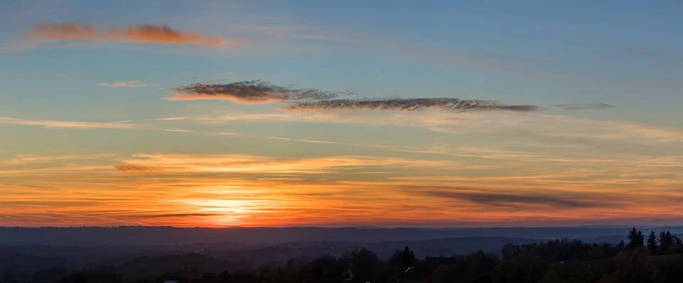 Sunset evening sky cloud clouds landscape sunshine Stock Photos