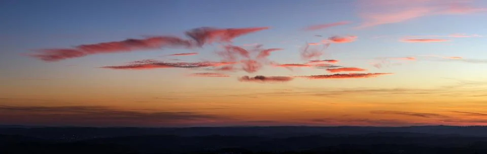 Sunset evening sky cloud clouds landscape sunshine Stock Photos