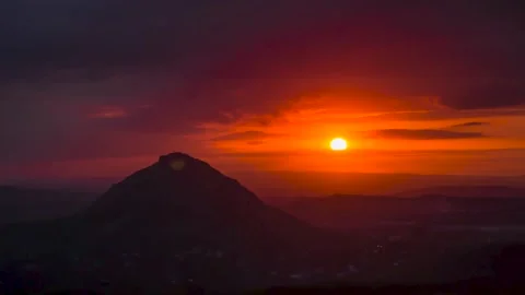 Sunset in the evening sky Stock Footage 151427015