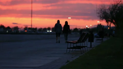 Sunset exercise in park Stock Footage 37224991