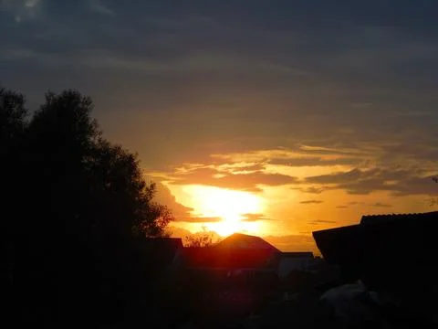Sunset as an explosion Stock Photos