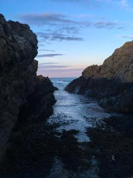 Sunset in Eyemouth Foto stock