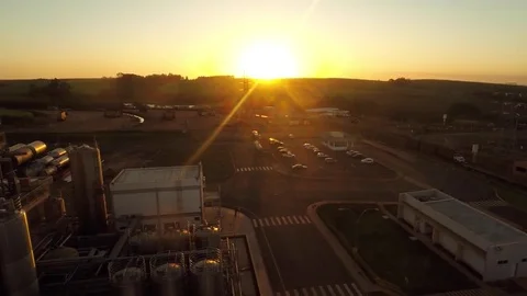Sunset on a factory Stock Footage 73703279