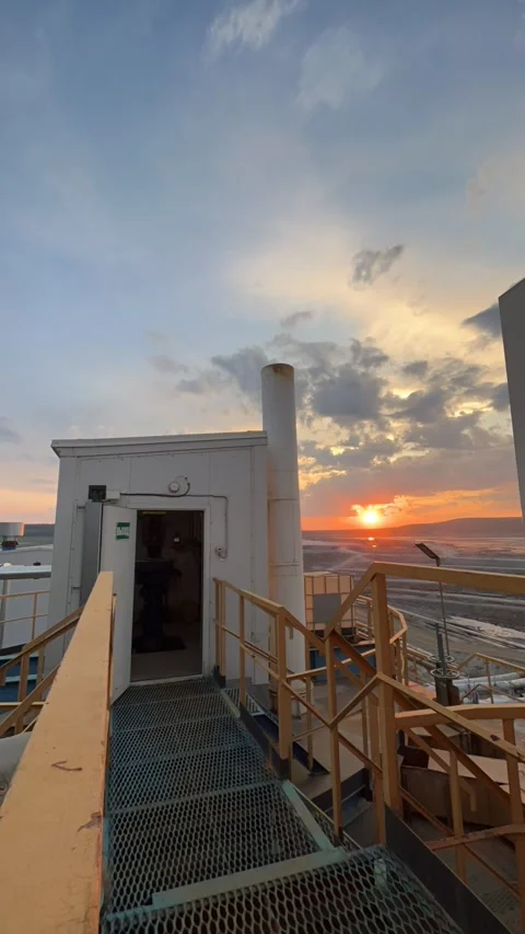 Sunset at the factory Stock Footage 248489115