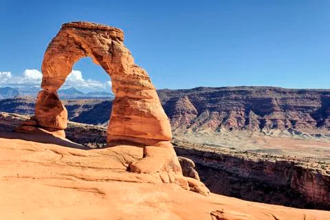 Sunset at famous delicate arch Stock Photos