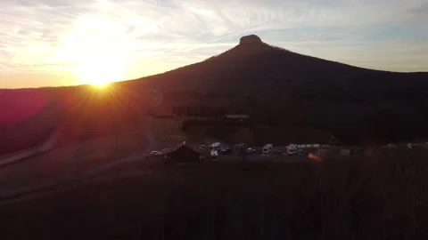 Sunset on a famous mountain during the fall in the USA Stock Footage 167110162