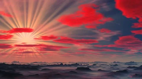 Sunset on a fantastic planet. 스톡 동영상 10455405