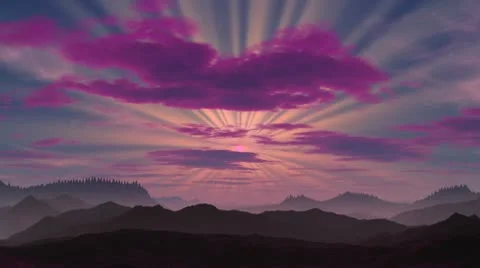 Sunset on a fantastic planet. Stock Footage 10680540
