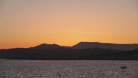 Sunset with a fantastic view to the river 스톡 동영상 122995233