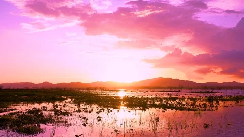 Sunset as fantasy theme Stock Footage 123744884