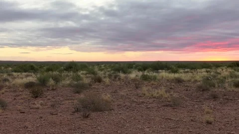 Sunset at the farm, Australian plain semi-arid outback, Arizona or Texas ac.. Video stock 304168041