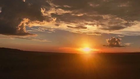 Sunset on a farm in Brazil Stock Footage 121792935