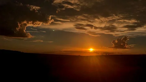 Sunset at farm field Stock Footage 122043904