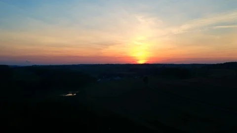 Sunset farm Video stock 95596867
