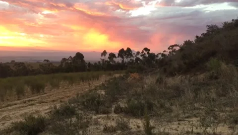 Sunset on the farm Stock Footage 137525498