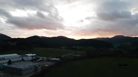 Sunset  fast moving clouds hyperlapse Stock Footage 238894476
