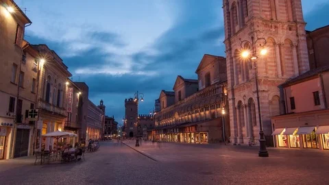 Sunset in Ferrara - 4K time lapse Stock Footage 73354356