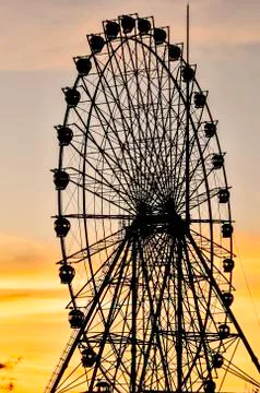 Sunset ferris wheel Stock Photos
