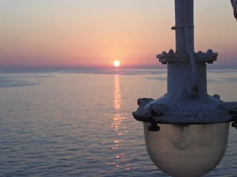 Sunset on a ferry Stock Photos