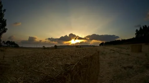 Sunset field 0712 FE Stockbeeldmateriaal 11505959