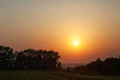 Sunset in the field Stock Photos