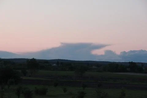 Sunset in the field Stockfoto's