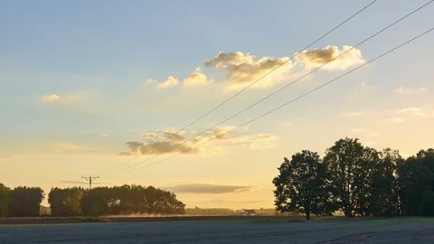Sunset in the field time lapse 1 스톡 동영상 95727658