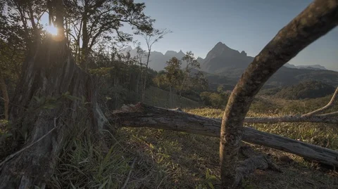 Sunset in the field Time lapse. Dolly shot 2k Stock Footage 89621189