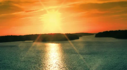 Sunset in Finland islands Stock Footage 50759947