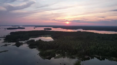 Sunset in the Finnish archipelago Video stock 244700009