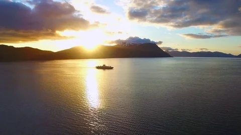 Sunset on the fiords. Norway Vídeos de archivo 81567584