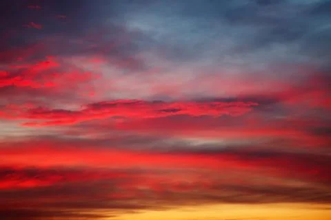 Sunset Fire Cloud Sky Dramatic Landscape Photography Foto stock