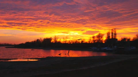 Sunset fire Stock Footage 57641777