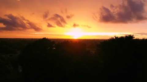 Sunset on Fire Stock Footage 111539857