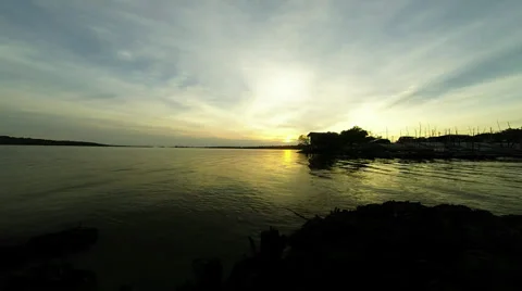 Sunset at fisherman jetty Stock Footage 31920587