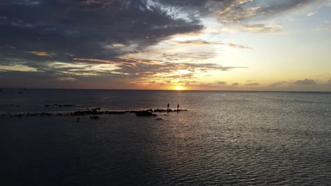 Sunset fishermen Stock Footage 236101114