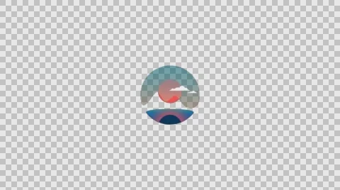 Sunset Flat Animation Concept, Logo, with Alpha Channel Stock Footage 61249255