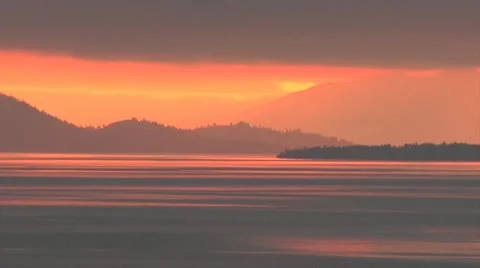 Sunset Flathead Lake Stock Footage 10887880
