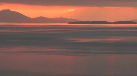 Sunset Flathead Lake Stock Footage 10888106