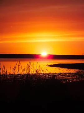 Sunset at Fleet Lagoon 2 Stock Photos