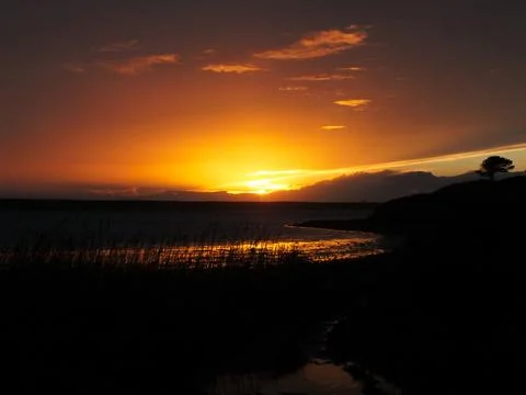 Sunset at Fleet Lagoon Foto stock