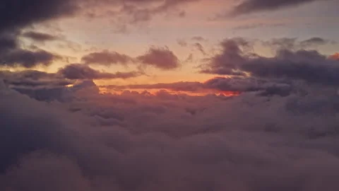 Sunset Flight Above Clouds, Trøndelag Norway Stock Footage 319985739