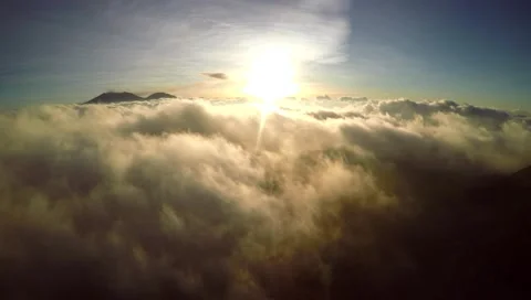 Sunset flight over the clouds Stock Footage 60031416