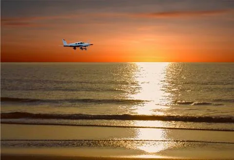 Sunset Flight Stock Photos