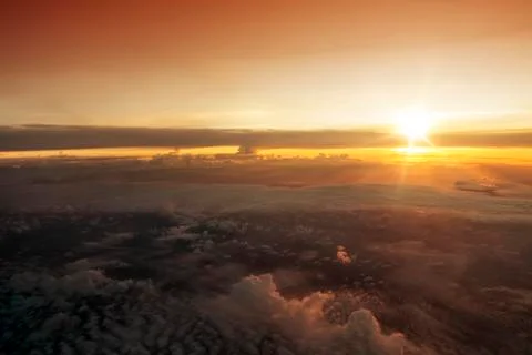 Sunset flight Stock Photos