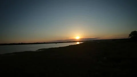 Sunset Flight - River Marsh Video stock 155076700