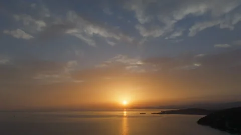 Sunset flight towards the horizon Stock Footage 263963238