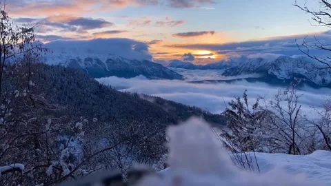 Sunset with floating clouds Timelapse, iPhoneSE, Trento,Italy,2021, HD Stock Footage 148423580